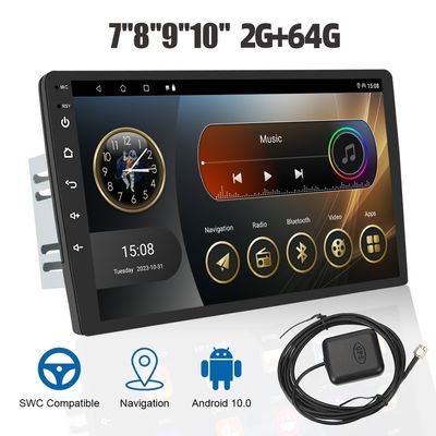 Универсальный автомобильный прибор 2.5D IPS сенсорный экран 2 32G Android 12 Автомобильный мультимедийный проигрыватель 9/10 дюймов Радио аудио головной аппарат