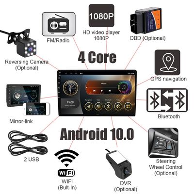 9-дюймовый Android 12 Car Multimedia Player Файловый менеджер 2 32G GPS навигация Wifi Авто Радио