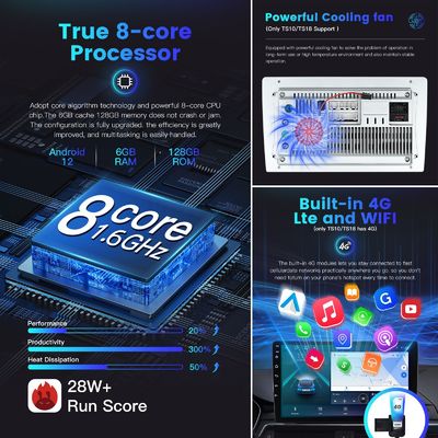 Универсальный 9-дюймовый 10-дюймовый Carplay Radio Screen Octa Core DSP QLED с 8G128G Android Car Multimedia