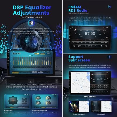 Универсальный 9-дюймовый 10-дюймовый Carplay Radio Screen Octa Core DSP QLED с 8G128G Android Car Multimedia