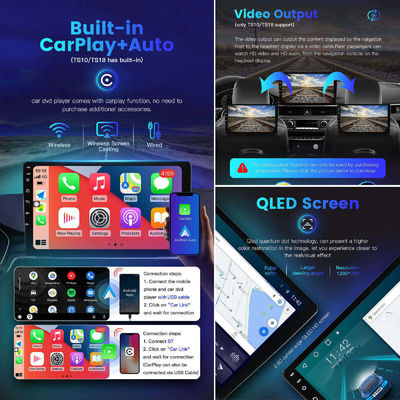 Универсальный 9-дюймовый 10-дюймовый Carplay Radio Screen Octa Core DSP QLED с 8G128G Android Car Multimedia