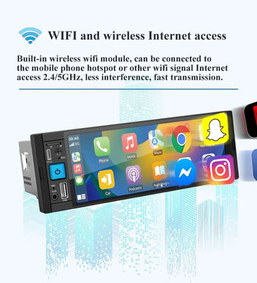 Автомобильное радио беспроводное Carplay 1Din MP5 плеер с FM/AM/RDS мультимедиа и Bluetooth