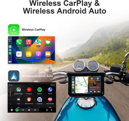 IP67 водонепроницаемый 5-дюймовый IPS экран Мотоцикл Carplay GPS навигатор 2 в 1 беспроводной Apple Car-play Android Auto