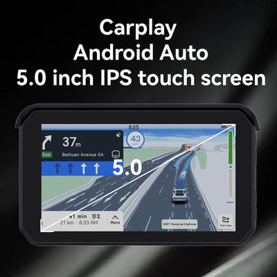 Портативная навигация на мотоцикле GPS 5 дюймовый беспроводный Apple Carplay и Android Auto