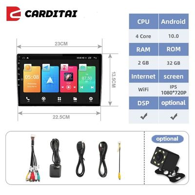 10.1 дюймовый сенсорный экран 2 Din Car Radio с функцией DSP и навигацией BT