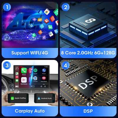 13.3-дюймовый Android 11.0 Carplay Мультимедийный автомобильный радио с сенсорным экраном и функцией OBD2