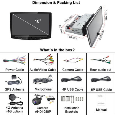 Универсальный 2 Din Car Stereo с GPS Android12 CarPlayer 8 Core 8G 256G 4G Главный блок