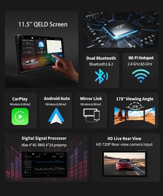 Универсальное автомобильное радио Android13 Car Player с 11,5-дюймовым QELD экраном и 8-ядерным радио TS10
